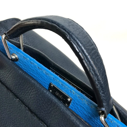 FENDI Business bag 7VA388 leather Navy x blue Celeria Peekaboo mens Used Authentic
