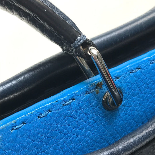 FENDI Business bag 7VA388 leather Navy x blue Celeria Peekaboo mens Used Authentic