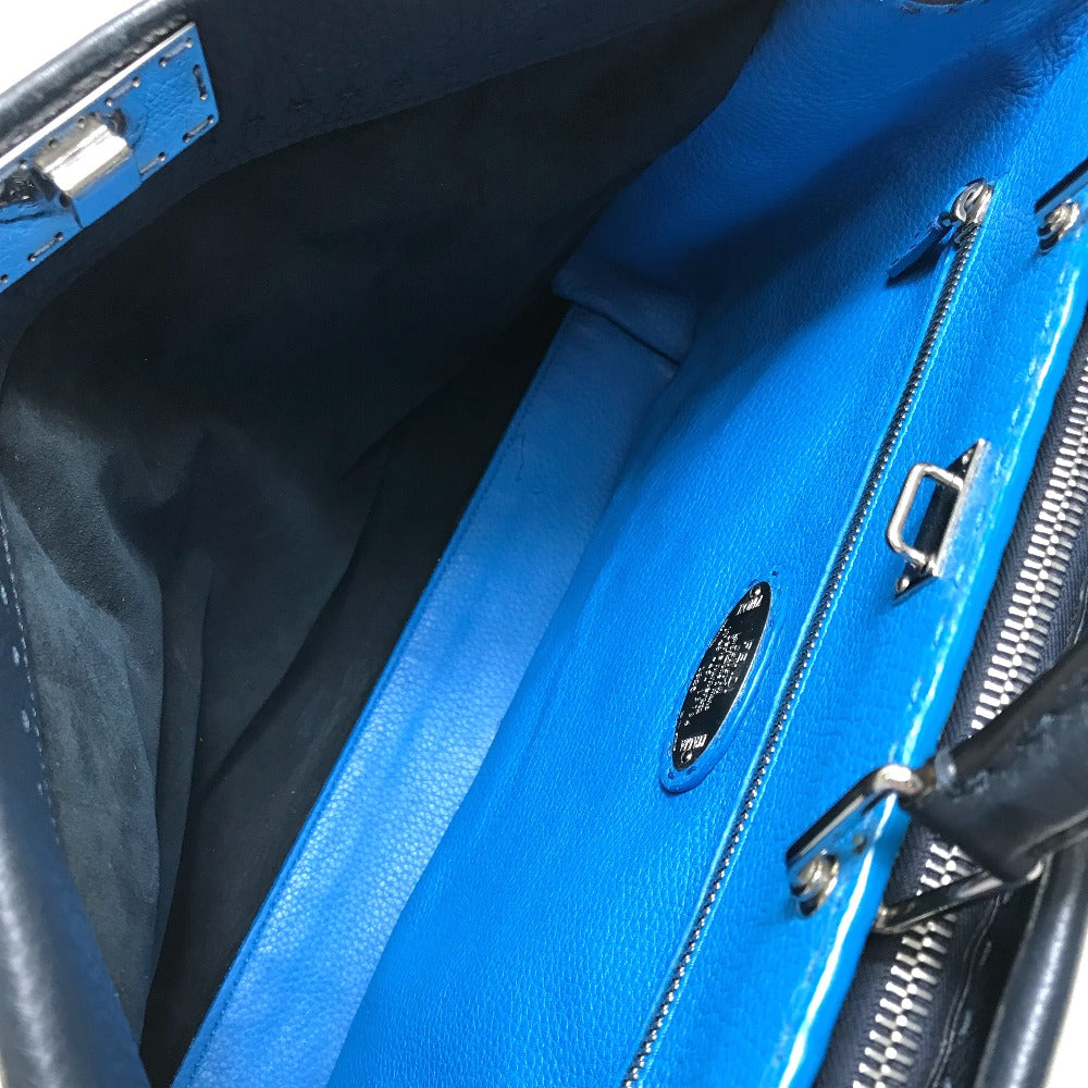 FENDI Business bag 7VA388 leather Navy x blue Celeria Peekaboo mens Used Authentic