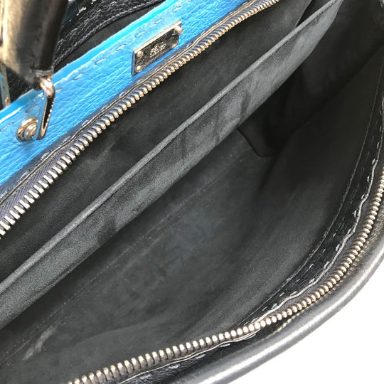 FENDI Business bag 7VA388 leather Navy x blue Celeria Peekaboo mens Used Authentic