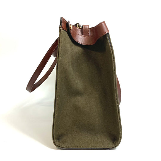 FENDI Tote Bag 8BH374 cotton green FF total pattern Peekaboo X Tote Women Used Authentic