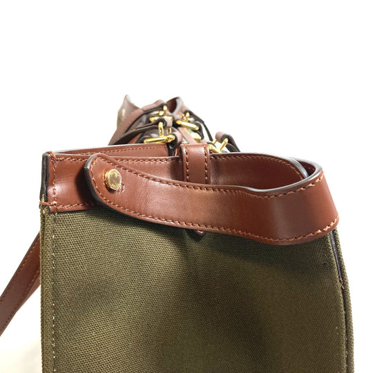 FENDI Tote Bag 8BH374 cotton green FF total pattern Peekaboo X Tote Women Used Authentic