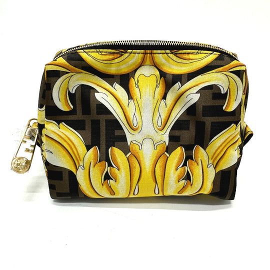 FENDI Pouch 8N0172 Nylon Brown Versace VERSACE collaboration Fendace FENDACE Women Used Authentic