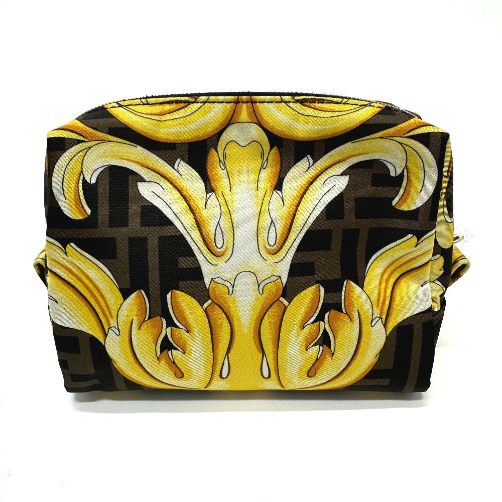 FENDI Pouch 8N0172 Nylon Brown Versace VERSACE collaboration Fendace FENDACE Women Used Authentic