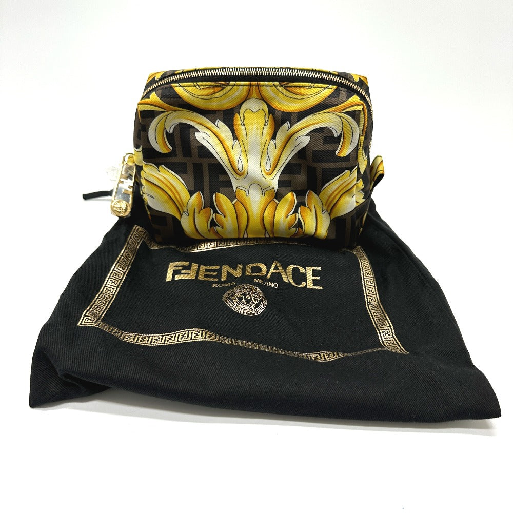 FENDI Pouch 8N0172 Nylon Brown Versace VERSACE collaboration Fendace FENDACE Women Used Authentic