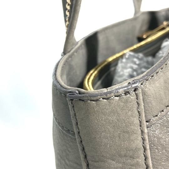 FENDI Shoulder Bag 8BR650 leather gray Bag Shoulder Bag Tote Bag logo FF Women Used Authentic