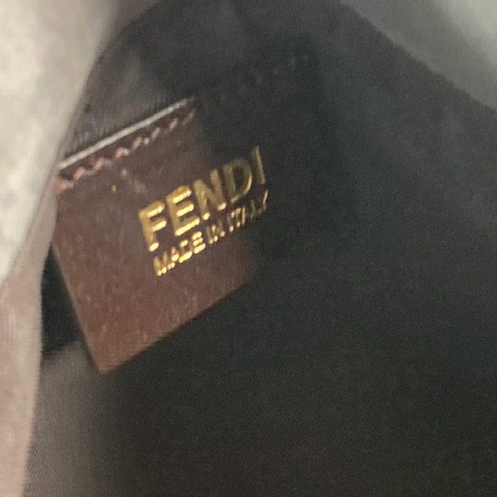 FENDI Shoulder Bag 8BR650 leather gray Bag Shoulder Bag Tote Bag logo FF Women Used Authentic