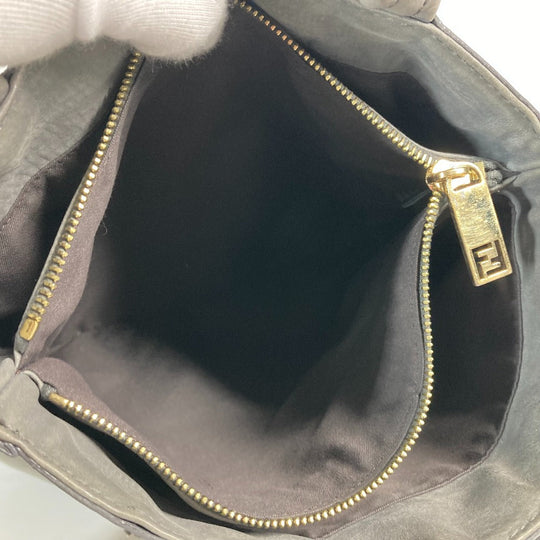 FENDI Shoulder Bag 8BR650 leather gray Bag Shoulder Bag Tote Bag logo FF Women Used Authentic