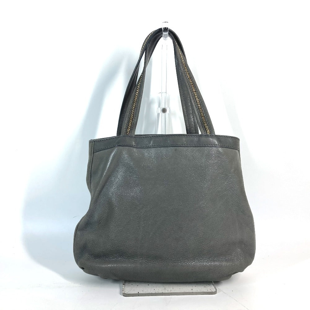 FENDI Shoulder Bag 8BR650 leather gray Bag Shoulder Bag Tote Bag logo FF Women Used Authentic
