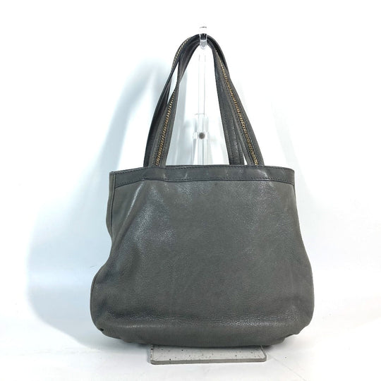 FENDI Shoulder Bag 8BR650 leather gray Bag Shoulder Bag Tote Bag logo FF Women Used Authentic