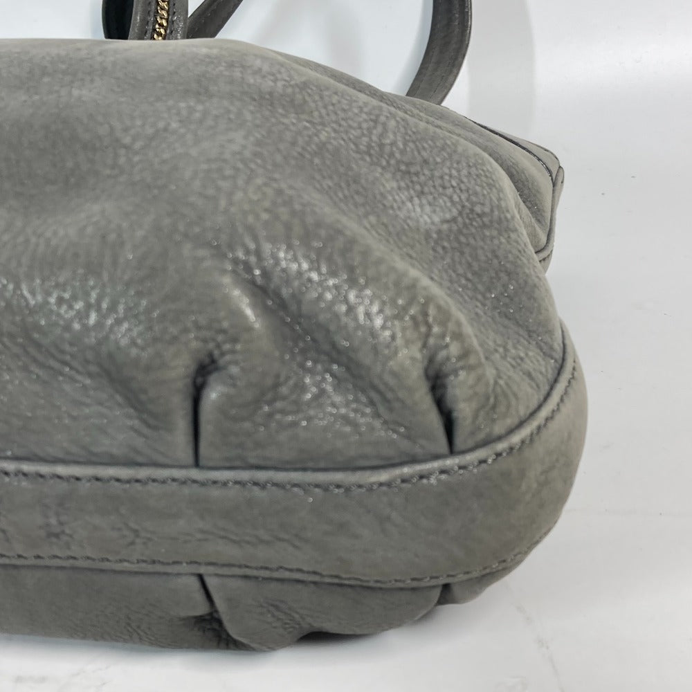 FENDI Shoulder Bag 8BR650 leather gray Bag Shoulder Bag Tote Bag logo FF Women Used Authentic