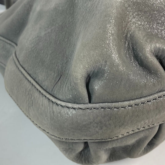 FENDI Shoulder Bag 8BR650 leather gray Bag Shoulder Bag Tote Bag logo FF Women Used Authentic