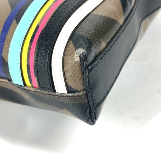 FENDI Shoulder Bag 7VA470 PVC Brown Multicolor logo Women Used Authentic