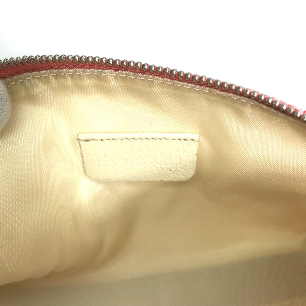 BVLGARI Pouch canvas pink Logo mania Women Used Authentic
