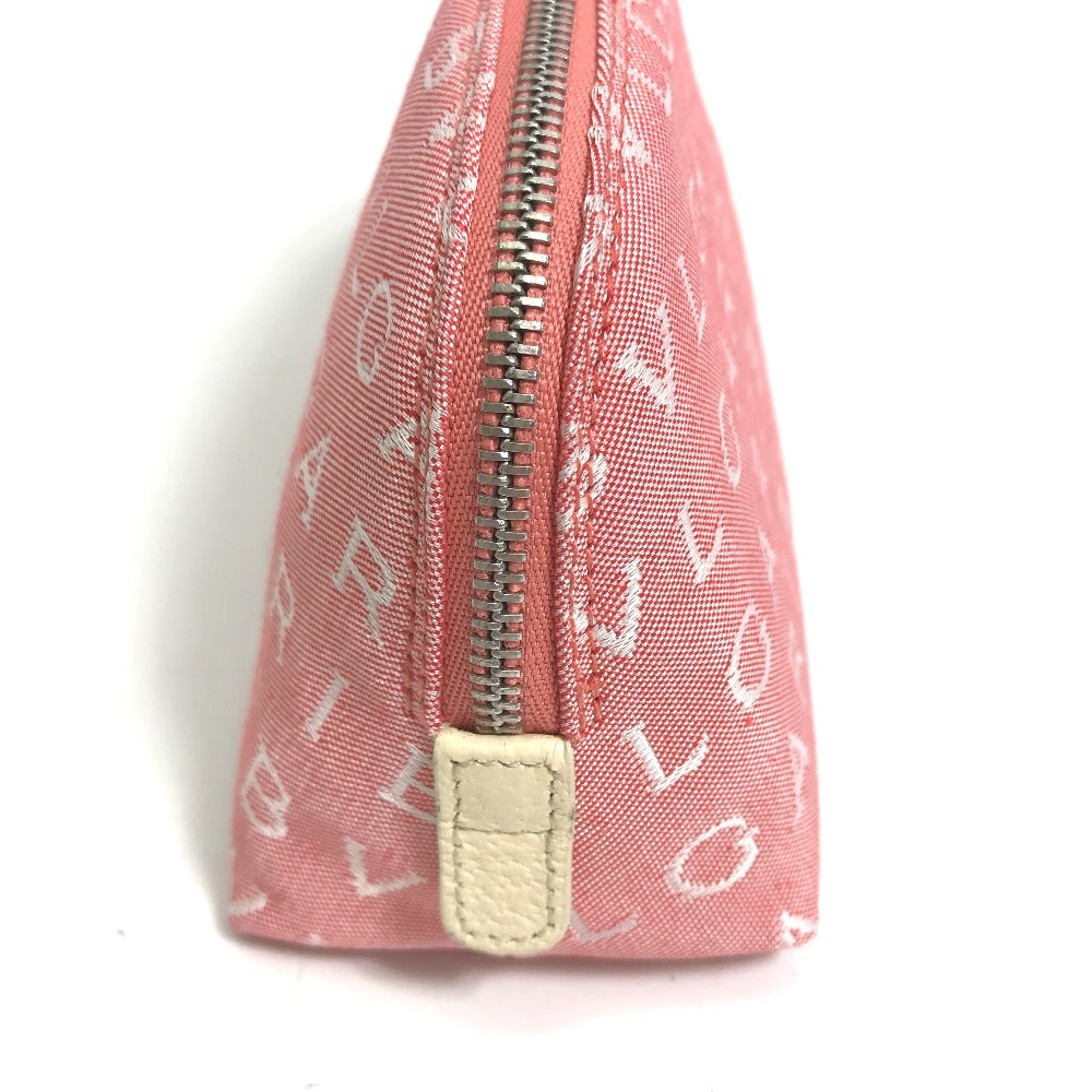 BVLGARI Pouch canvas pink Logo mania Women Used Authentic