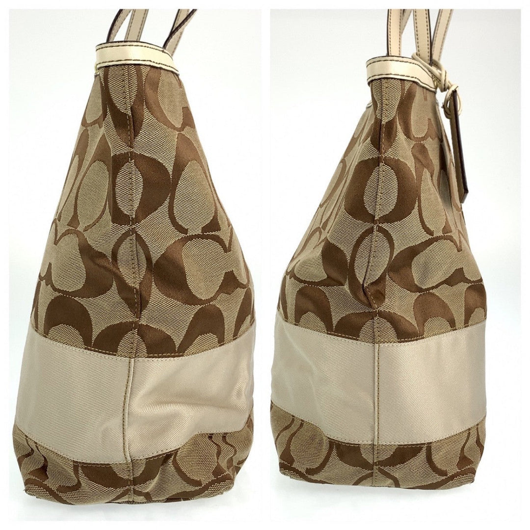 COACH Tote Bag canvas beige Signature
