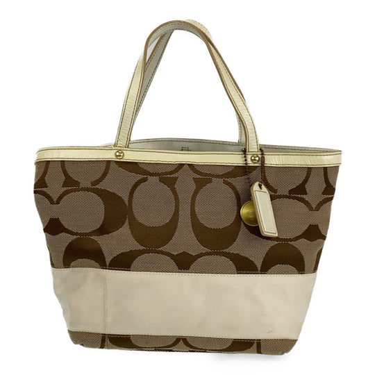 COACH Tote Bag B0767-10123 leather beige Signature