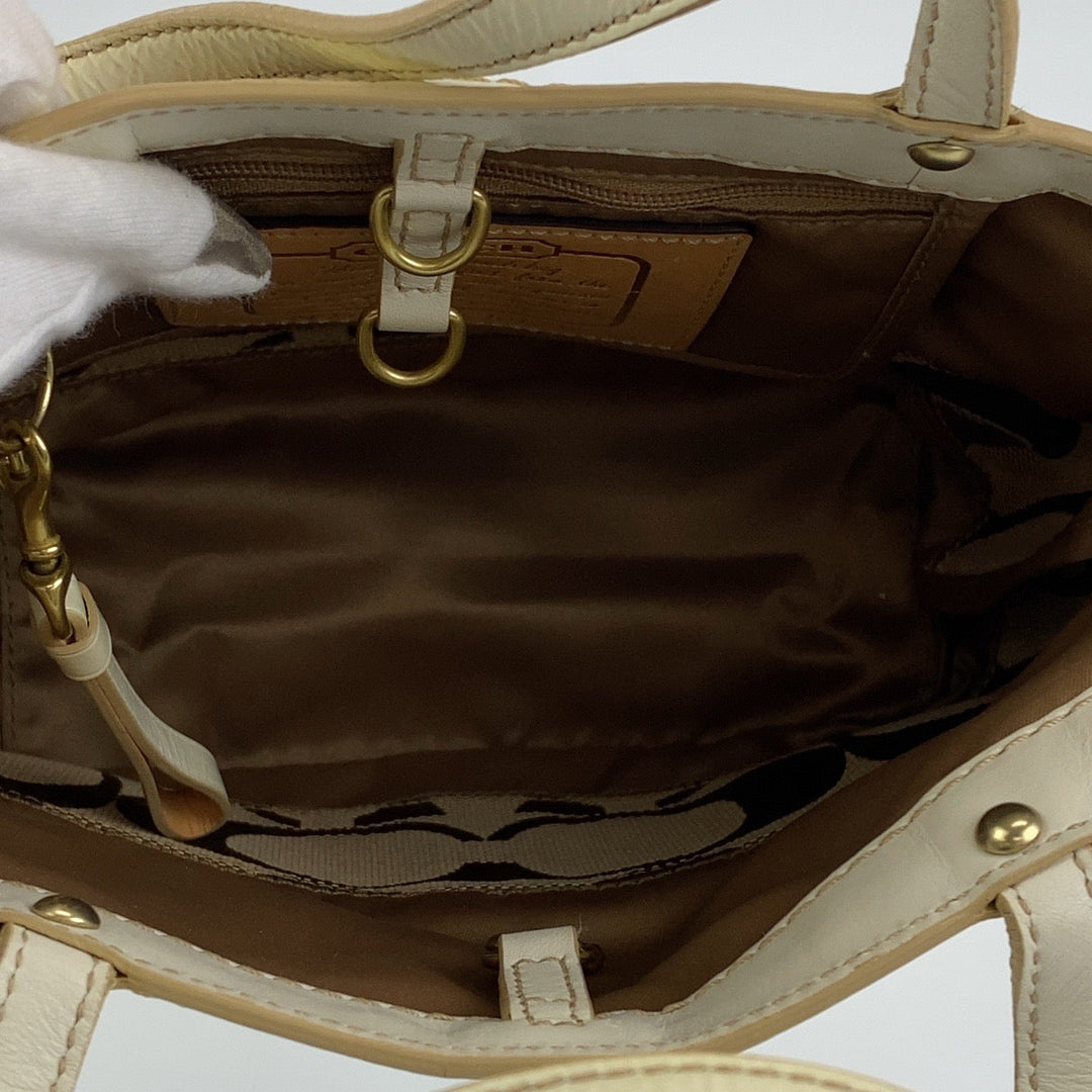COACH Tote Bag B0767-10123 leather beige Signature