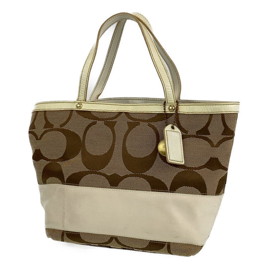 COACH Tote Bag B0767-10123 leather beige Signature