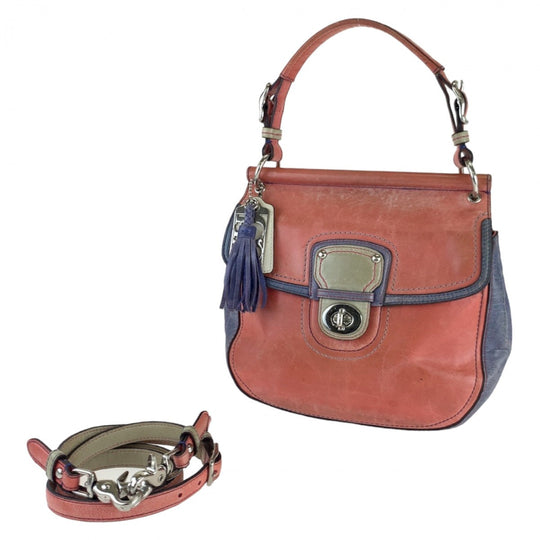 COACH Shoulder Bag leather pink Legacy