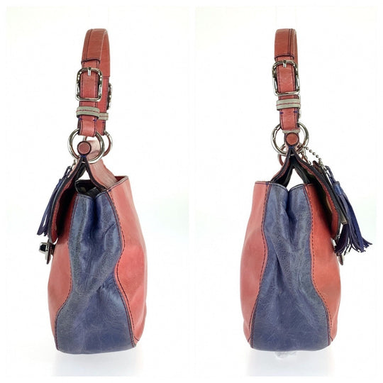 COACH Shoulder Bag leather pink Legacy