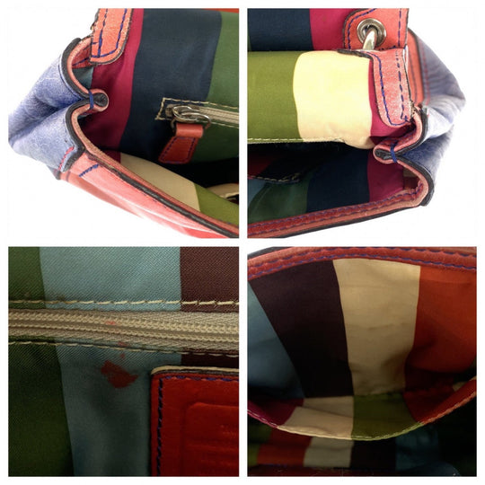 COACH Shoulder Bag leather pink Legacy