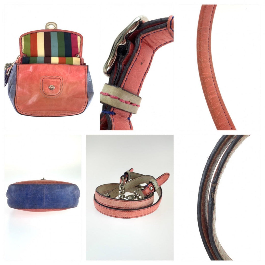 COACH Shoulder Bag leather pink Legacy