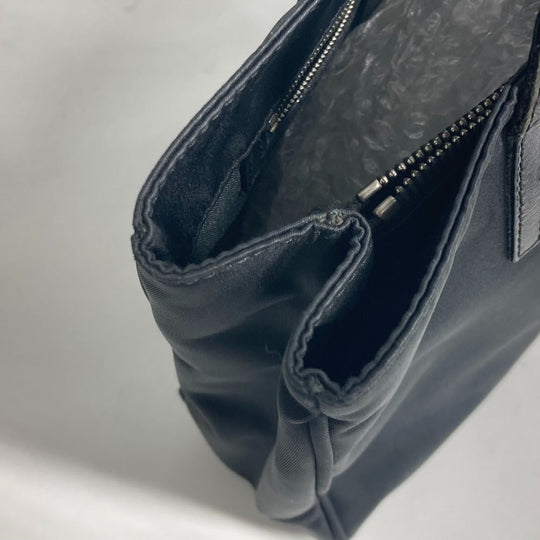 FENDI Tote Bag Leather / nylon black vintage FF logo Women Used Authentic