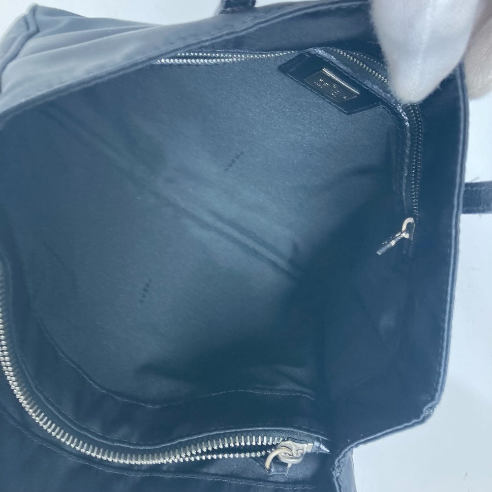 FENDI Tote Bag Leather / nylon black vintage FF logo Women Used Authentic