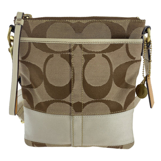 COACH Shoulder Bag canvas beige Signature