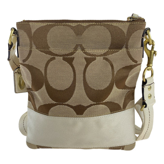 COACH Shoulder Bag canvas beige Signature