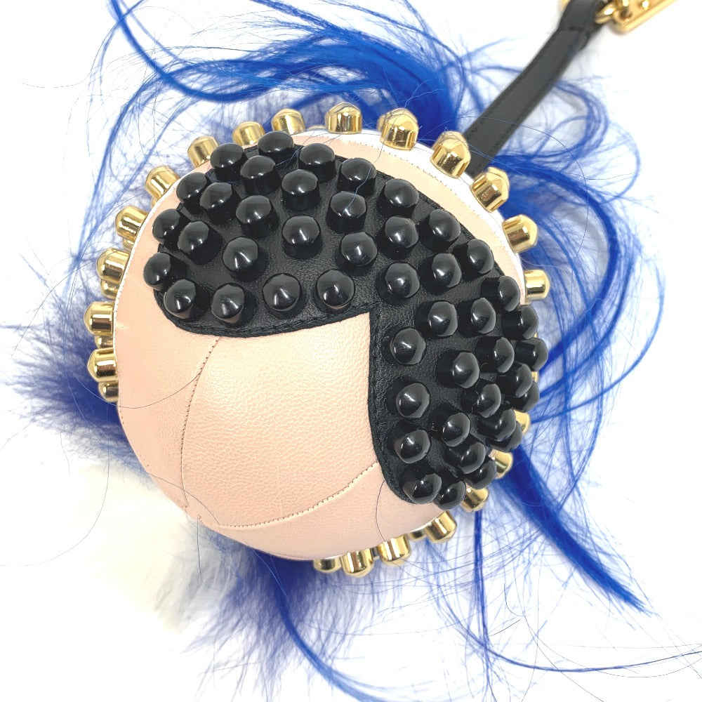 FENDI Bag charm 7AR492 leather multicolor Karl Lagerfeld Studded Panquito