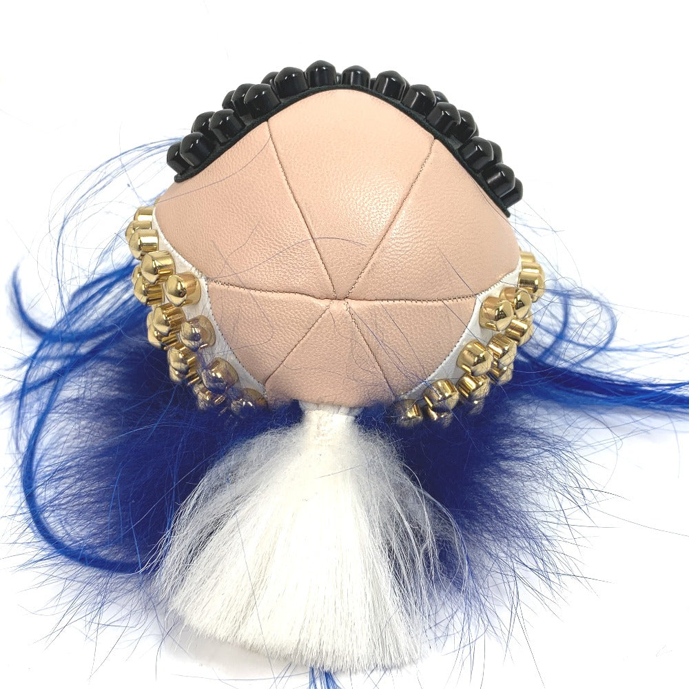 FENDI Bag charm 7AR492 leather multicolor Karl Lagerfeld Studded Panquito