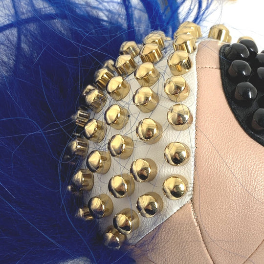 FENDI Bag charm 7AR492 leather multicolor Karl Lagerfeld Studded Panquito