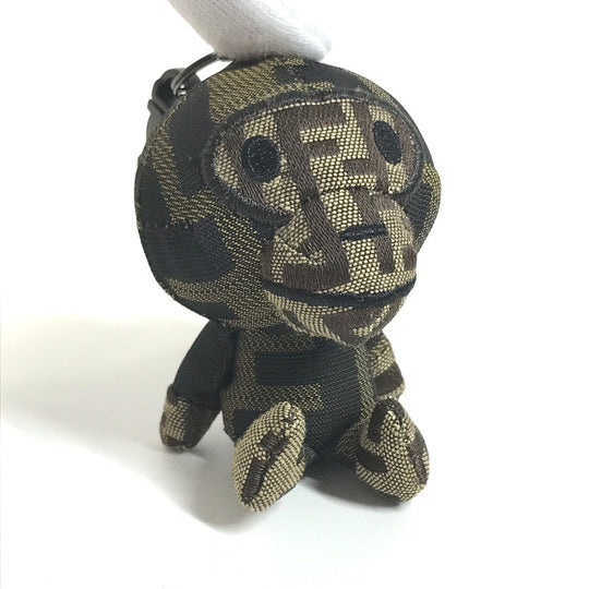 FENDI charm canvas Brown A BATHING APE A Bathing Ape Collaboration Milo Zucca mens Used Authentic