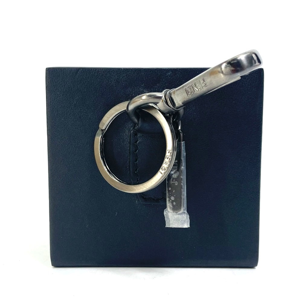 FENDI key ring 7AR894 leather black Mini box MINIBOX Women Secondhand Authentic