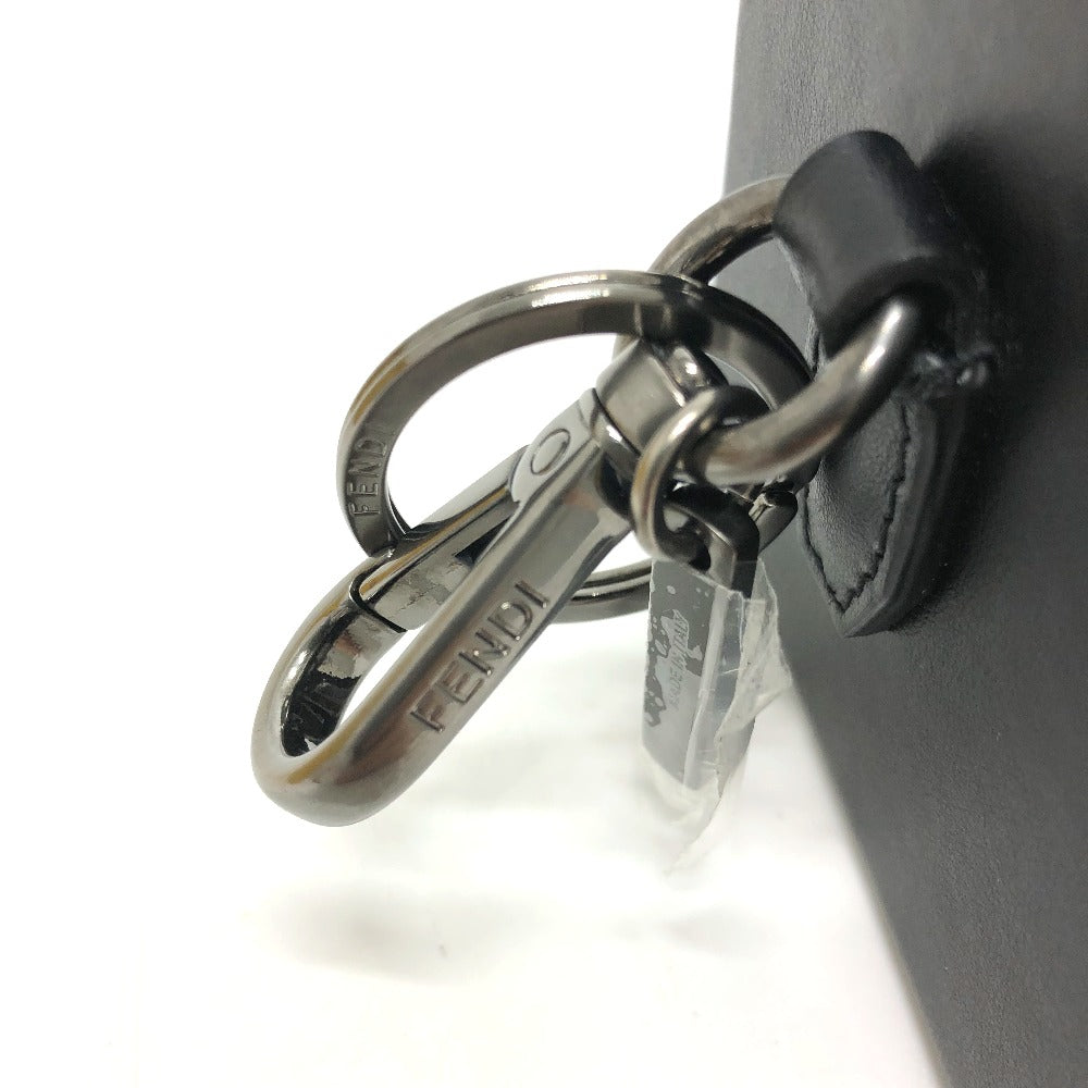 FENDI key ring 7AR894 leather black logo/accessories mini box