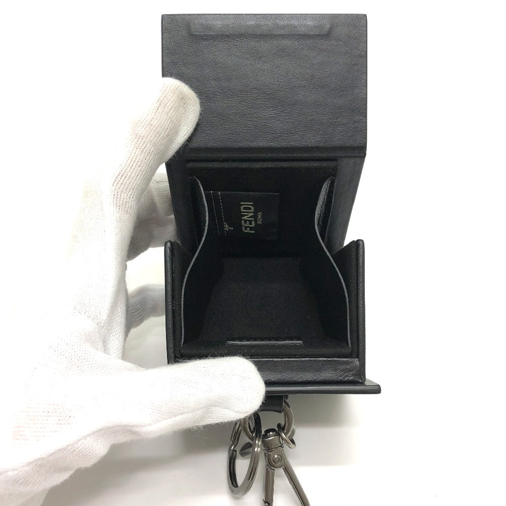 FENDI key ring 7AR894 leather black logo/accessories mini box