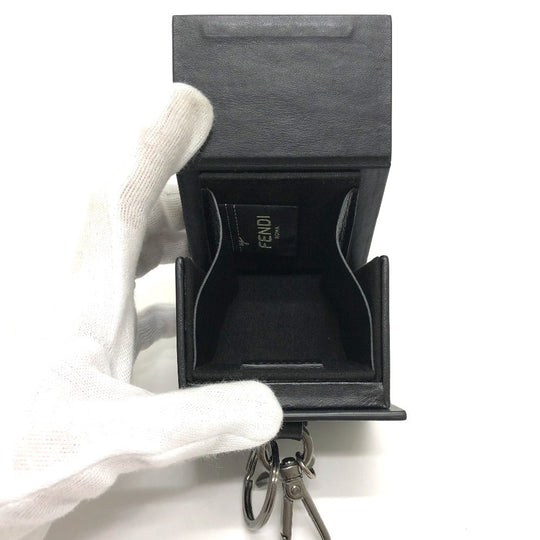 FENDI key ring 7AR894 leather black logo/accessories mini box