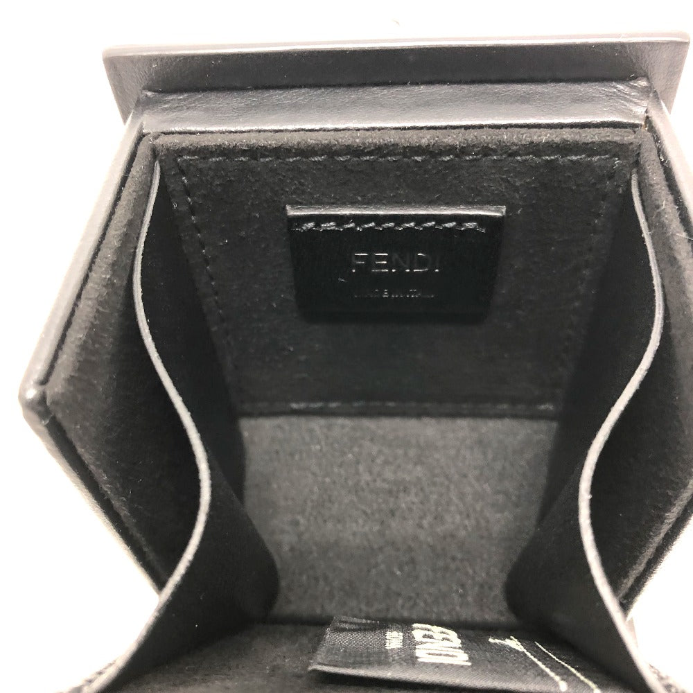 FENDI key ring 7AR894 leather black logo/accessories mini box