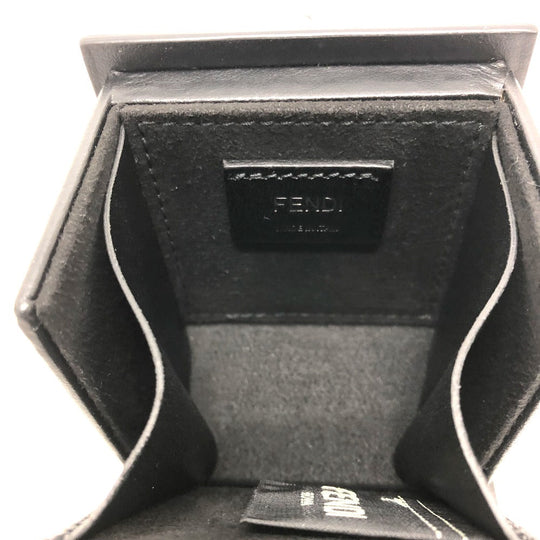 FENDI key ring 7AR894 leather black logo/accessories mini box