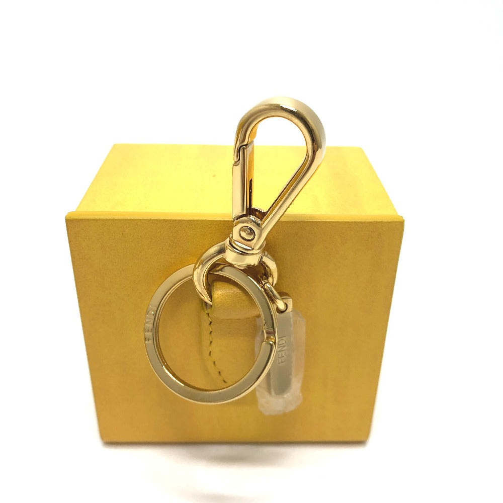 FENDI key ring 7AR894 leather yellow logo/accessories mini box