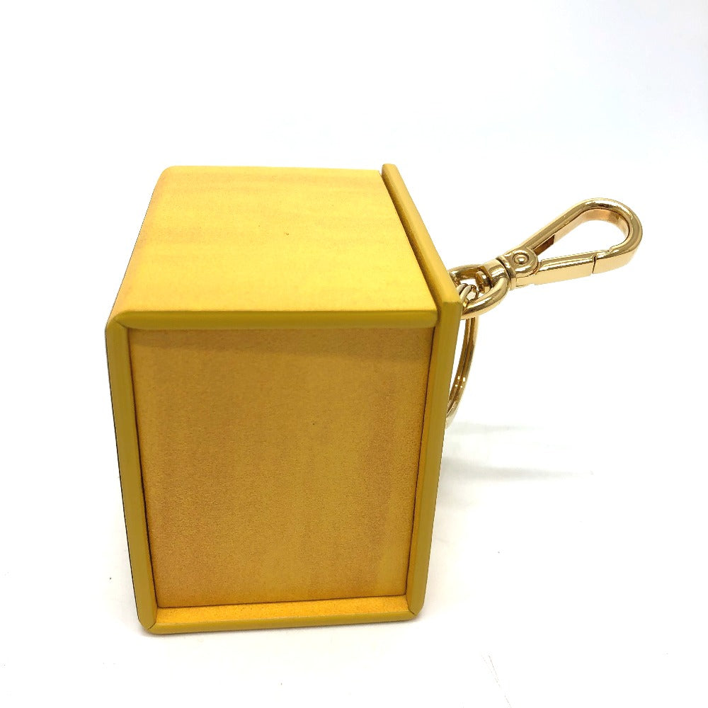 FENDI key ring 7AR894 leather yellow logo/accessories mini box