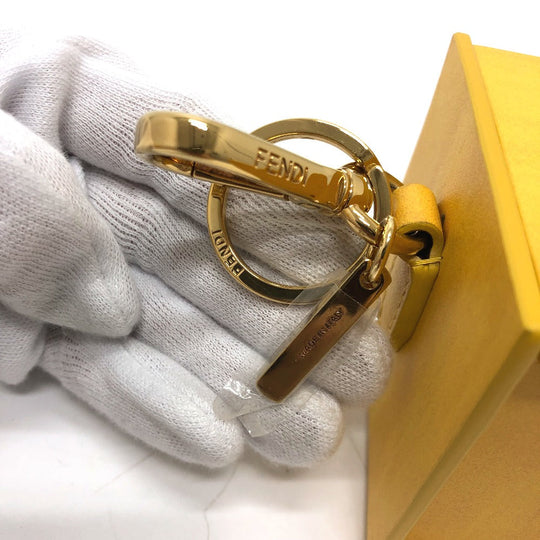 FENDI key ring 7AR894 leather yellow logo/accessories mini box