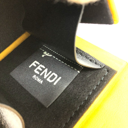 FENDI key ring 7AR894 leather yellow logo/accessories mini box