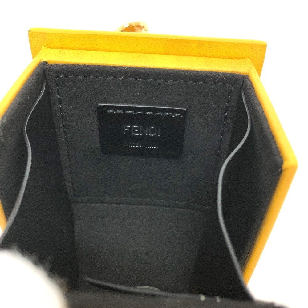 FENDI key ring 7AR894 leather yellow logo/accessories mini box