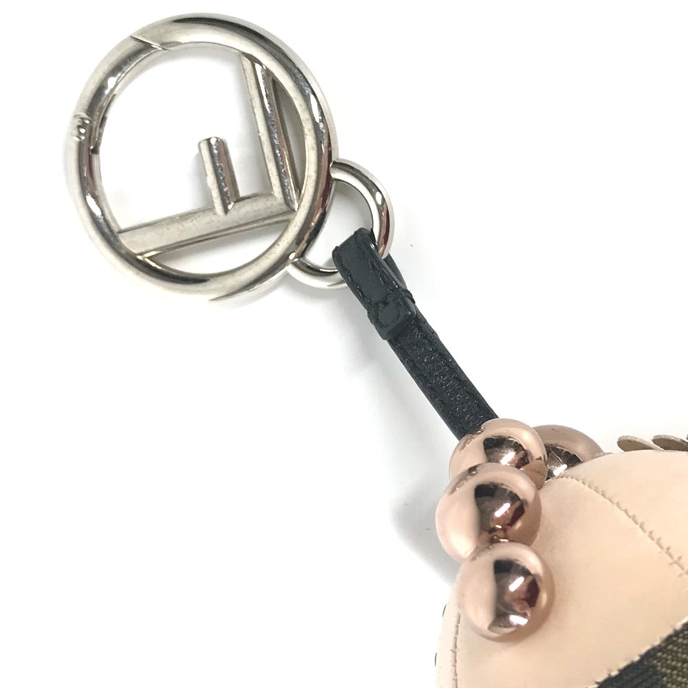 FENDI key ring canvas Brown Zucca Space monkey Women Used Authentic