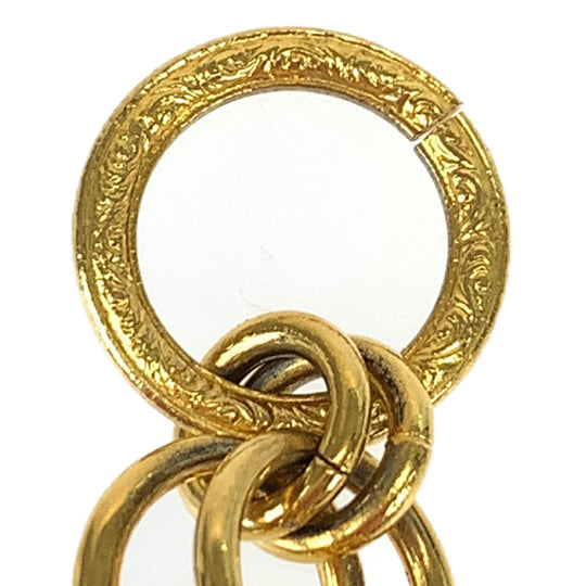 CHANEL bracelet plating gold bracelet Mademoiselle Logo charm Women Used Authentic