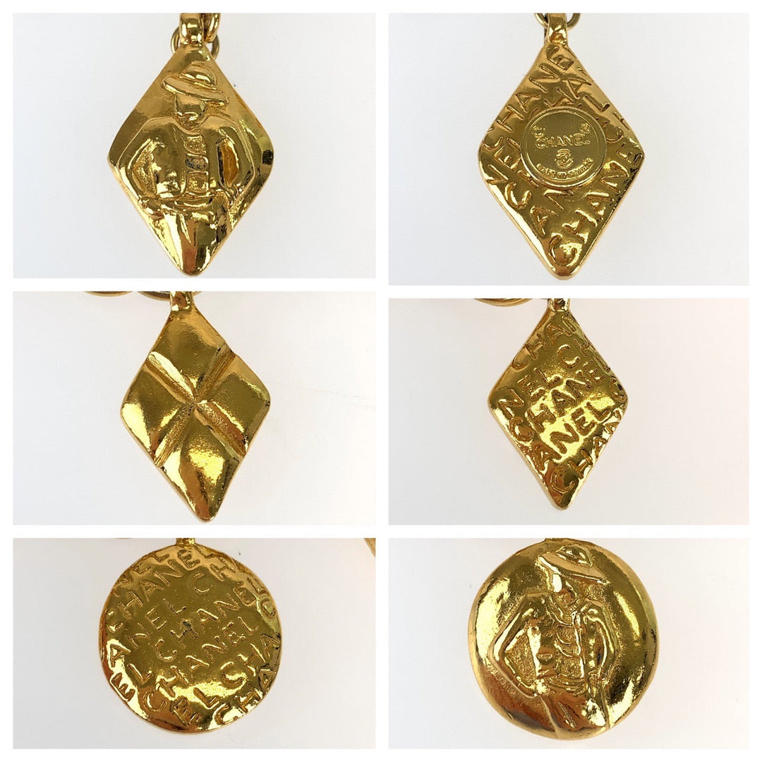 CHANEL bracelet plating gold bracelet Mademoiselle Logo charm Women Used Authentic