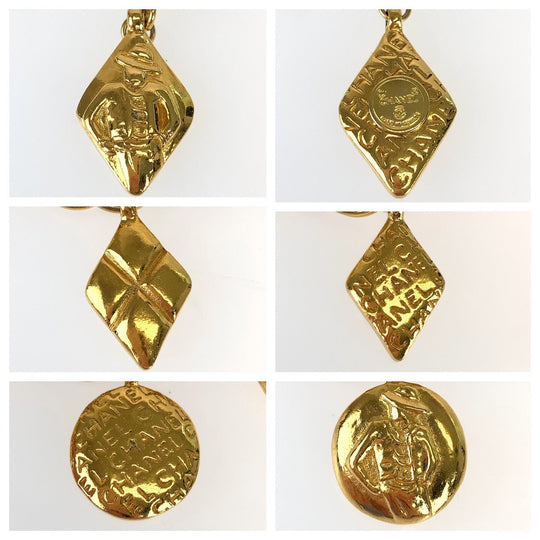 CHANEL bracelet plating gold bracelet Mademoiselle Logo charm Women Used Authentic